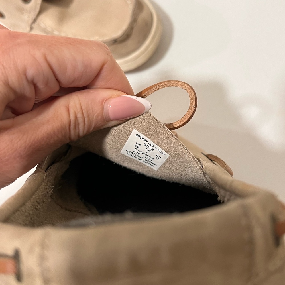 Sperry Kids Tan Boat Shoes - Picture 3 of 5